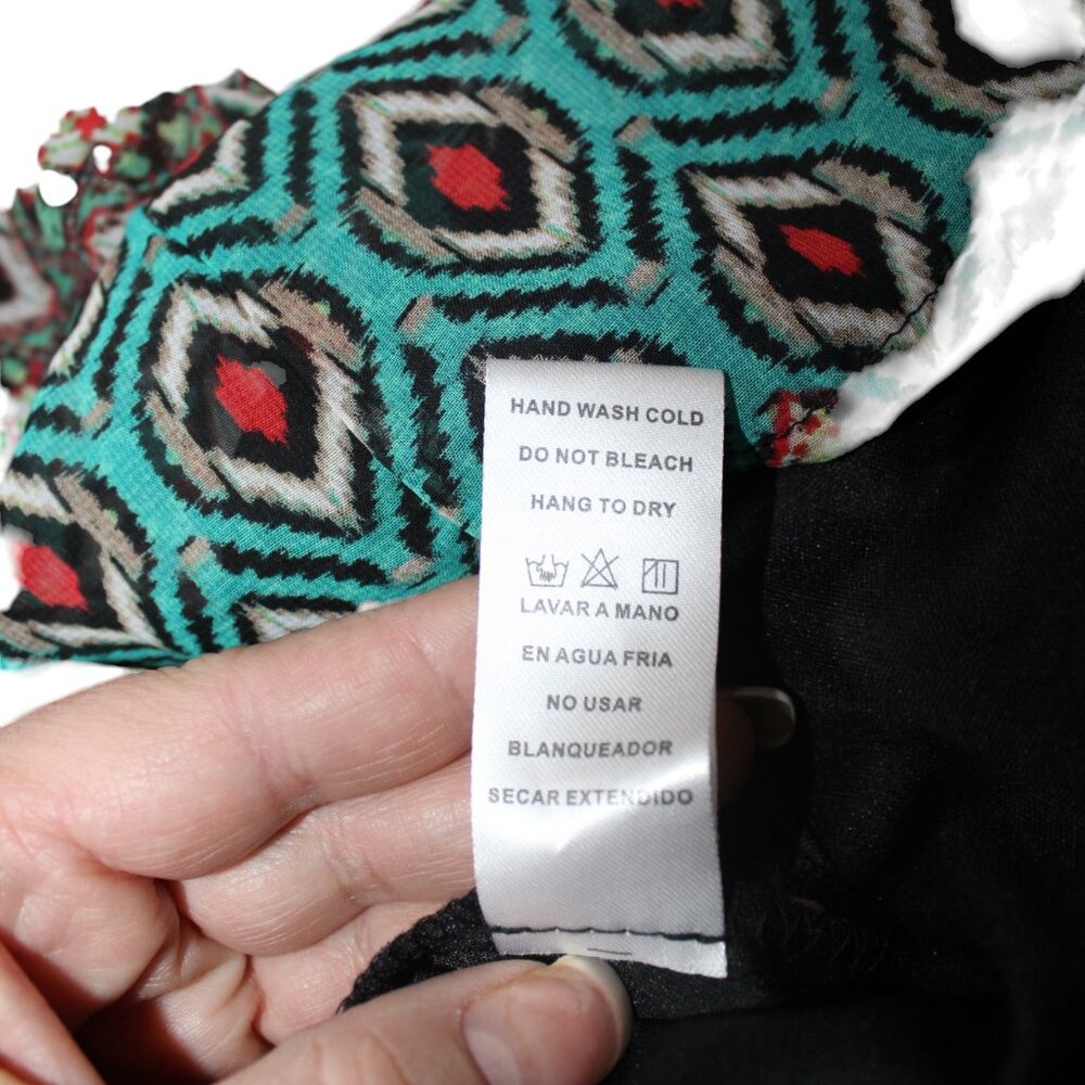 SALE! Doe & Rae Maxi Dress COLORFUL GEOMETRIC PRINT S EUC - Picture 14 of 15